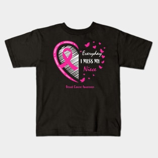 In Remembrances Niece Cute Pink Breast Cancer Awareness Month Kids T-Shirt